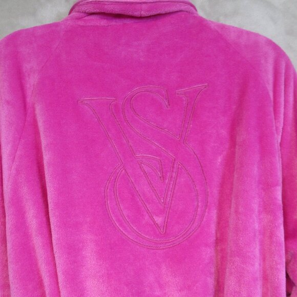 VICTORIA'S SECRET Cozy Short Plush Bath Robe Embossed Monogram Size XL/XXL - Picture 6 of 8